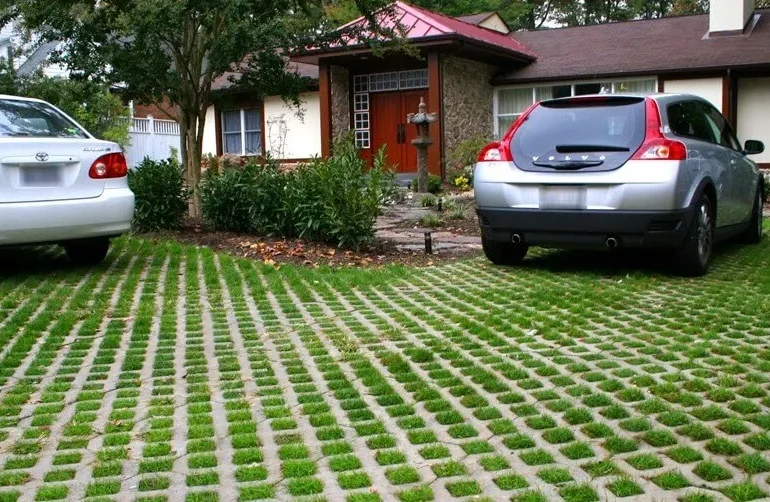 paving block grass